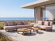 Garden Sofa 3 Seater ARZELLO Acacia Wood Light Brown_1165933