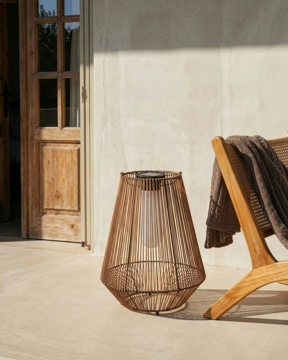Solar Powered Lantern LUSWISHI 68 cm Natural_1045303