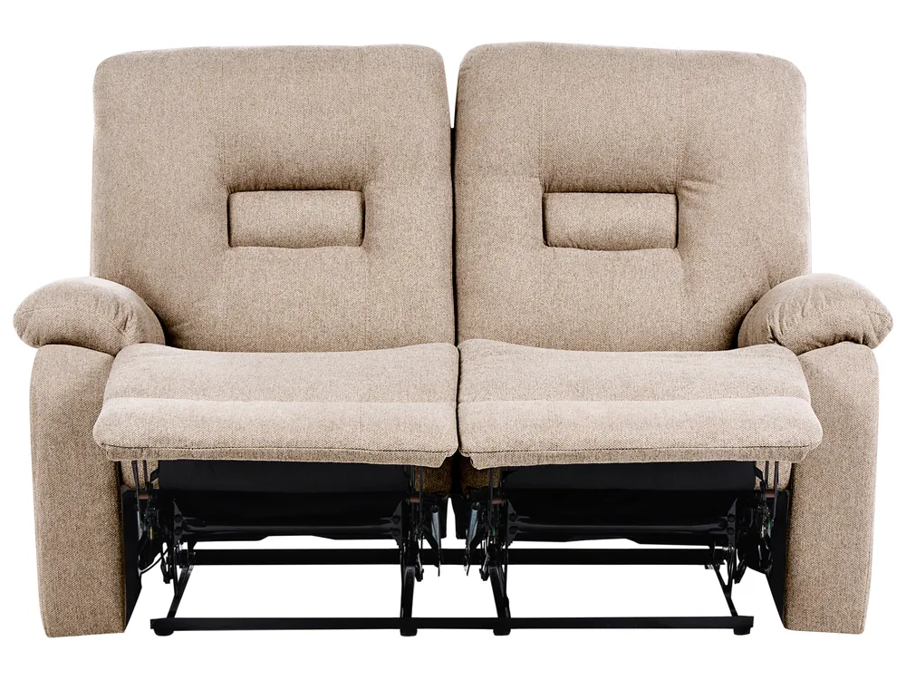 Manual Recliner Sofa 2 Seater BERGEN Fabric Beige_1064857