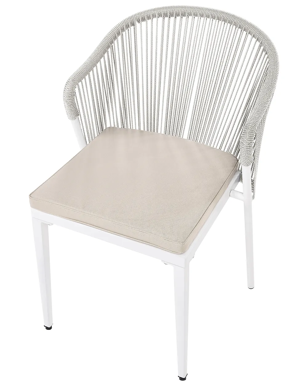 Sett med 2 hagestoler med puter PARANEA Metall Off white_1179677