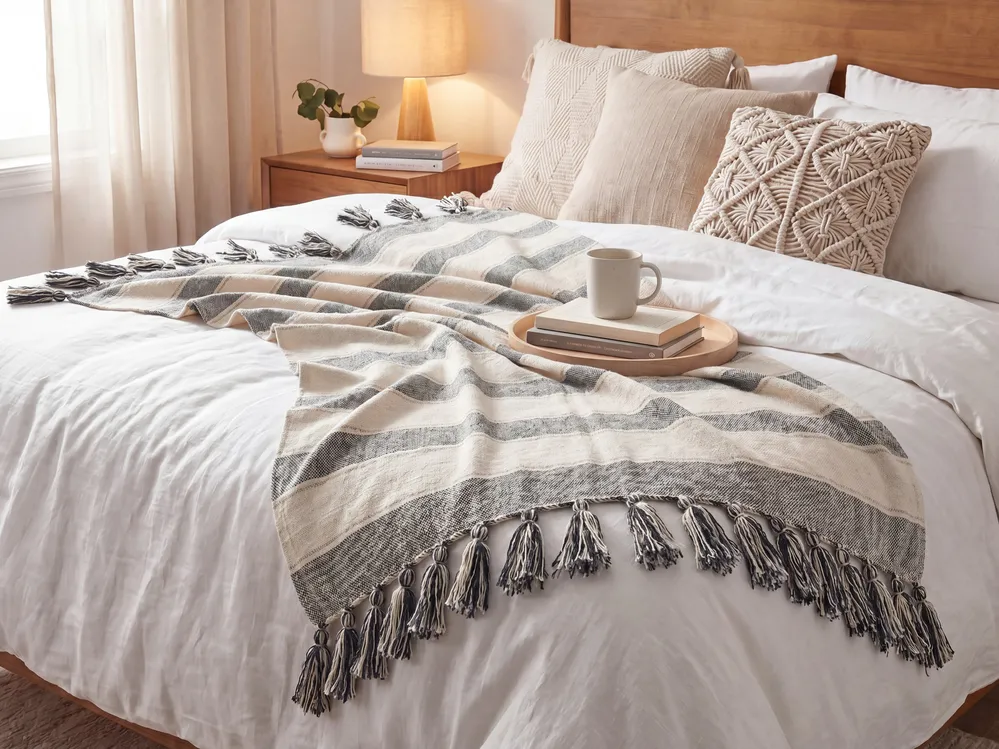 Blanket CAYIR Cotton 130 x 170 cm Beige