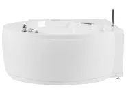 Corner Hot Tub with LED MILANO 1810 x 1500 mm with Built-In Bluetooth Speaker White_773615