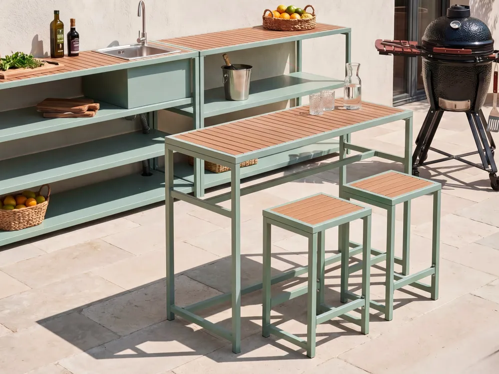 Garden Bar Table AVETRANA 150 cm 50 cm Light Green