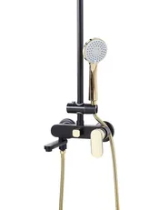 Mixer Shower Set with Rainshower GURARA Black/ Gold_813544