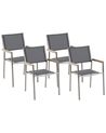 Set of 4 Garden Chairs GROSSETO Stainless Steel Grey