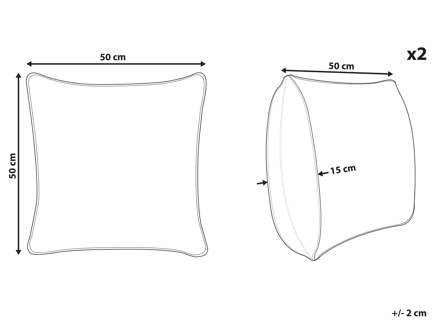 Koristetyynysetti 2 kpl SAFI 50 x 50 cm Puuvilla Sininen Geometrinen kuvio_831159