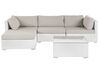 Garden Corner Sofa with Table 4 Seater SANO Modular PE Rattan White Right Hand