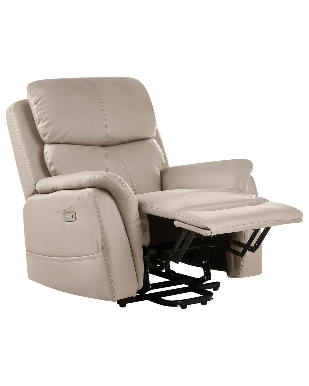 Electric Recliner Chair GLORIE with Massage Fabric Taupe