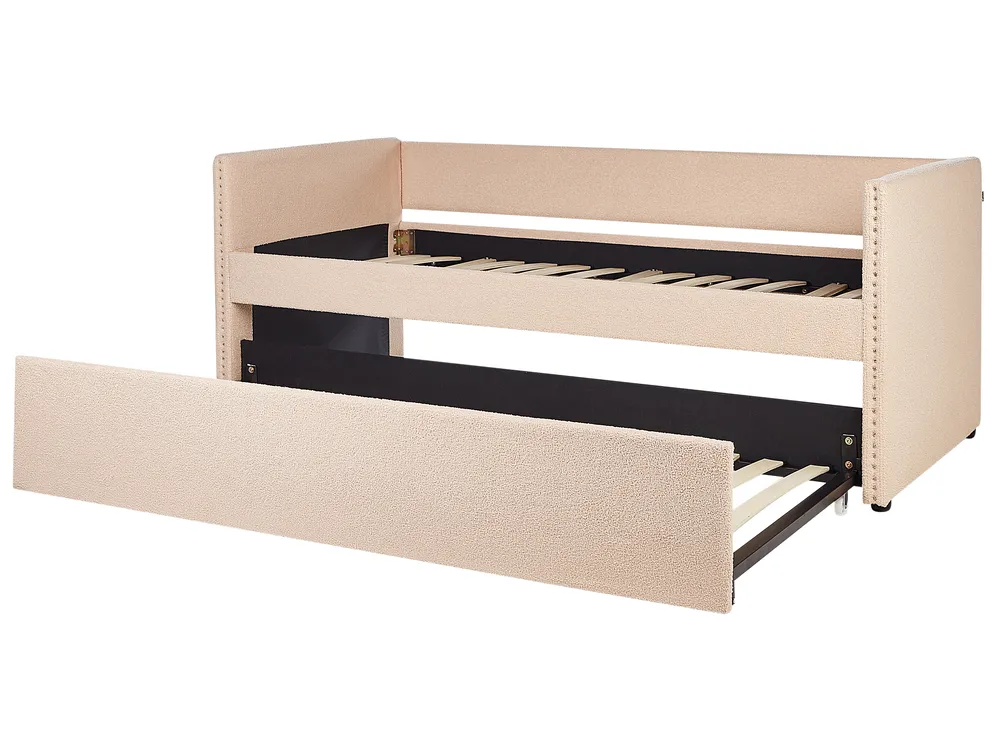 Trundle Bed Boucle TROYES 90 x 200 cm (EU Single) Peach Pink_906969