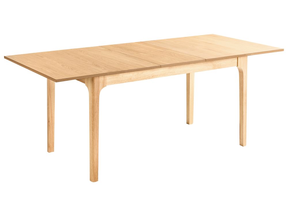 Extending Dining Table DELMAS Light Ash Wood 160/200 cm 90 cm
