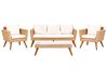 Garden Lounge Set with Table 5 Seater VITTORIA XL PE Rattan Off-White