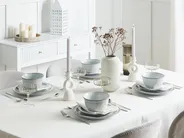Set of 12 Dinnerware CHIVES Stoneware Light Grey_956447