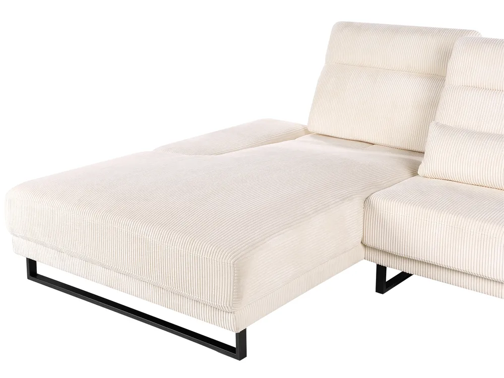 Corner Sofa 4 Seater IKAST Corduroy Beige Right Hand_960097