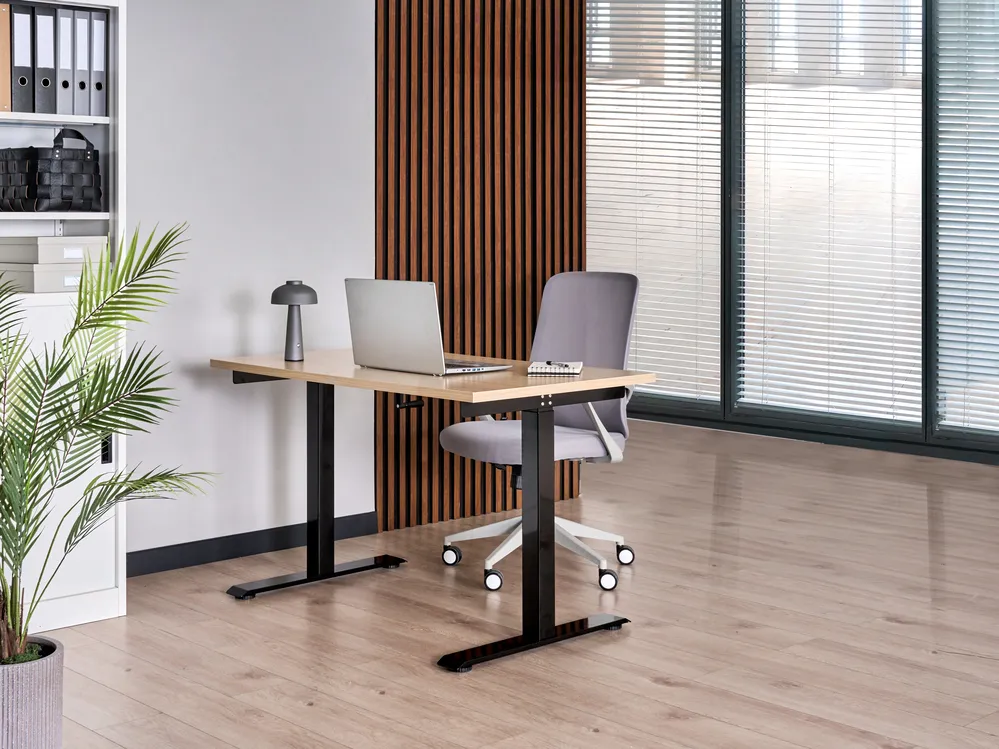 Manual Adjustable Standing Desk DESTINES 120 cm 72 cm Black/ Light Brown_1000534