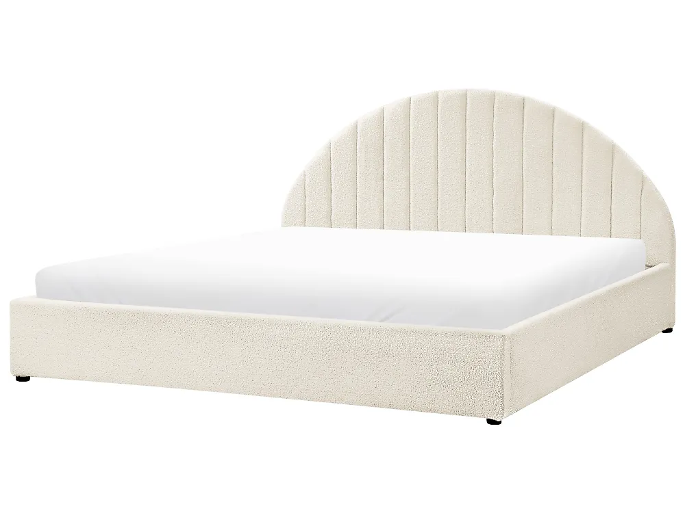 Säng med förvaring CHADENET Bouclé Off-White 180 x 200 cm_1183969