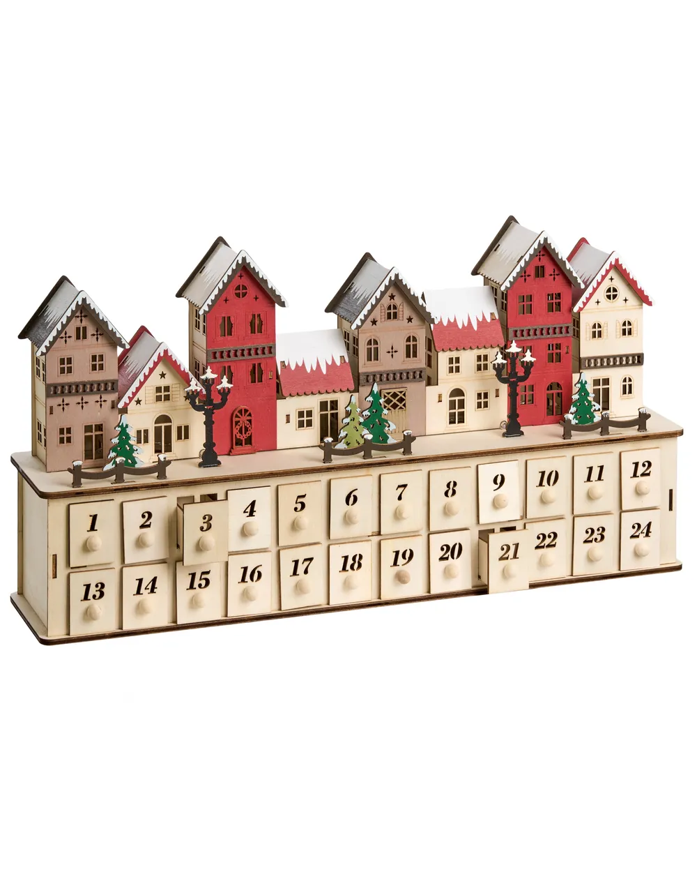 Julpynt LED VISTERFLO 24 cm Adventskalender Ljusbrun_1017222