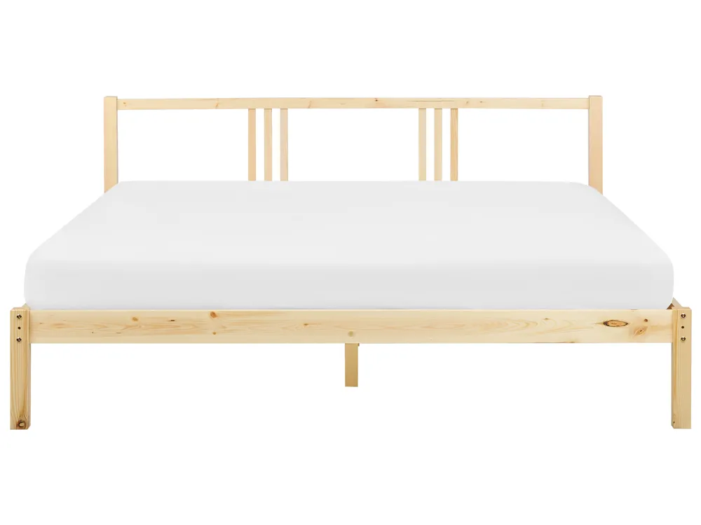 Bed Pine Wood VANNES 180 x 200 cm (EU Super King) Light Brown_918209