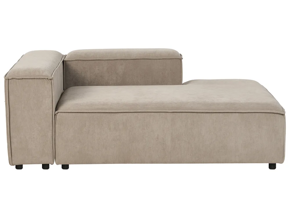 Left-Hand Chaise Longue ARDAL Corduroy Light Brown_940639