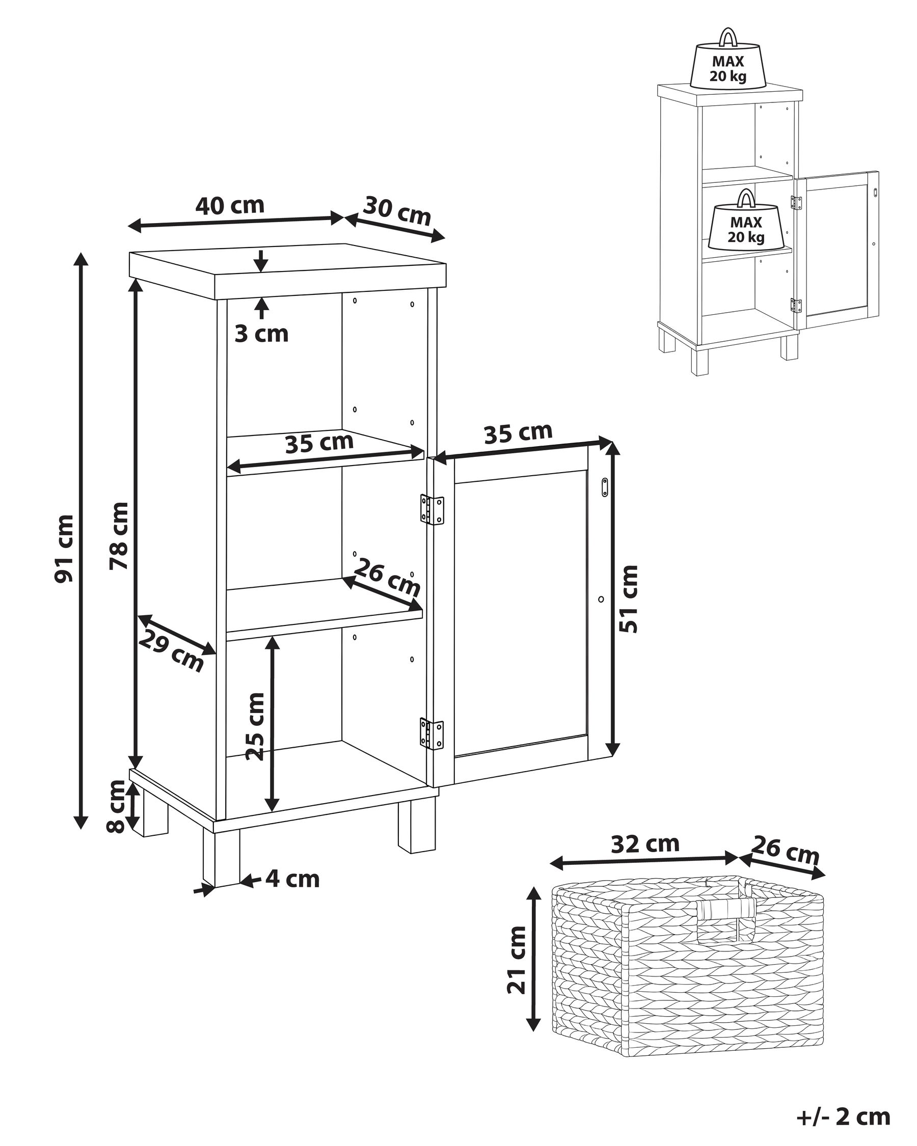 Bathroom Cabinet PACLLON 40 cm White_1109760