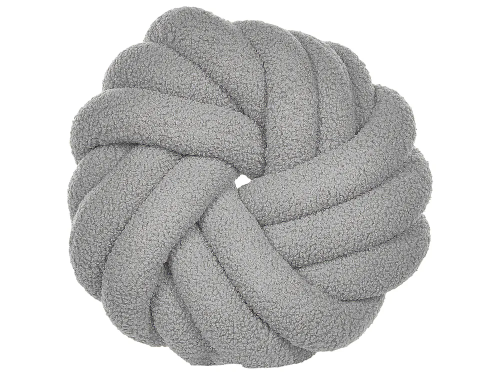 Set of 2 Decorative Cushions AKOLA 31 x 31 cm Boucle Grey Solid_854661