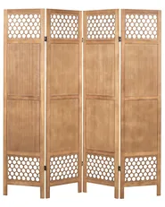 Rumsavdelare med 4 paneler CERTOSA 163 cm 170 cm Ljusbrun_874041