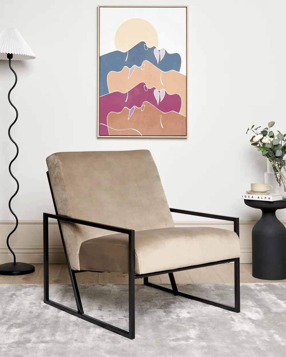 Armchair DELARY Velvet Taupe