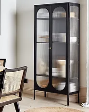 Vitriini FOXTON 80 cm Metalli Musta_850352