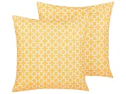 Set med 2 utomhusdynor ASTAKOS Geometriskt tryck 40 x 40 cm Gul_771020