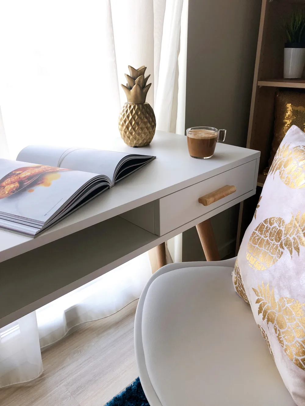 Home Office Desk FRISCO 120 cm 50 cm with Storage White_837122