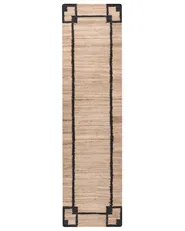 Rug GONDIA Black/ Beige 80 x 300 cm Jute_1040353