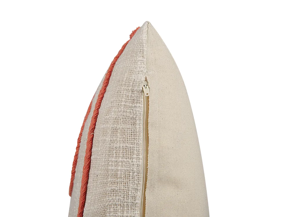 Throw Cushion PLEIONE 45 x 45 cm Cotton Coral Abstract Pattern_840344