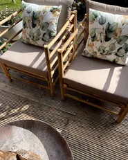 Set of 2 Outdoor Cushions GLADE Plant Pattern 45 x 45 cm Multicolour_1017856