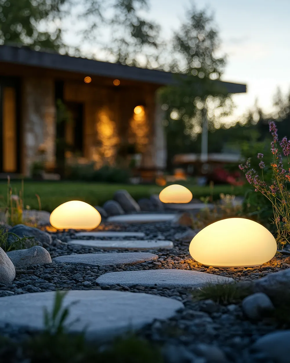 Set of 3 Outdoor LED Decorative Lamps FARALLON with Remote White