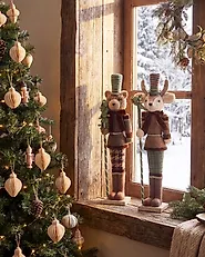 Set of 2 Figurines ALATORNIO 62/63 cm Bear Reindeer Brown_1156811
