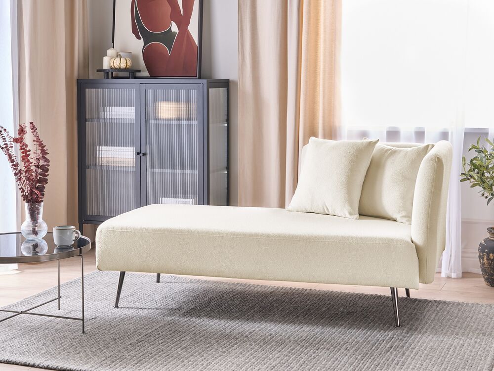 Högervänd schäslong RIOM Bouclé Off-White