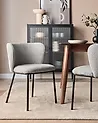 Set of 2 Dining Chairs MINA Boucle Grey