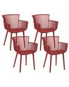 Set of 4 Garden Chairs PESARO Red