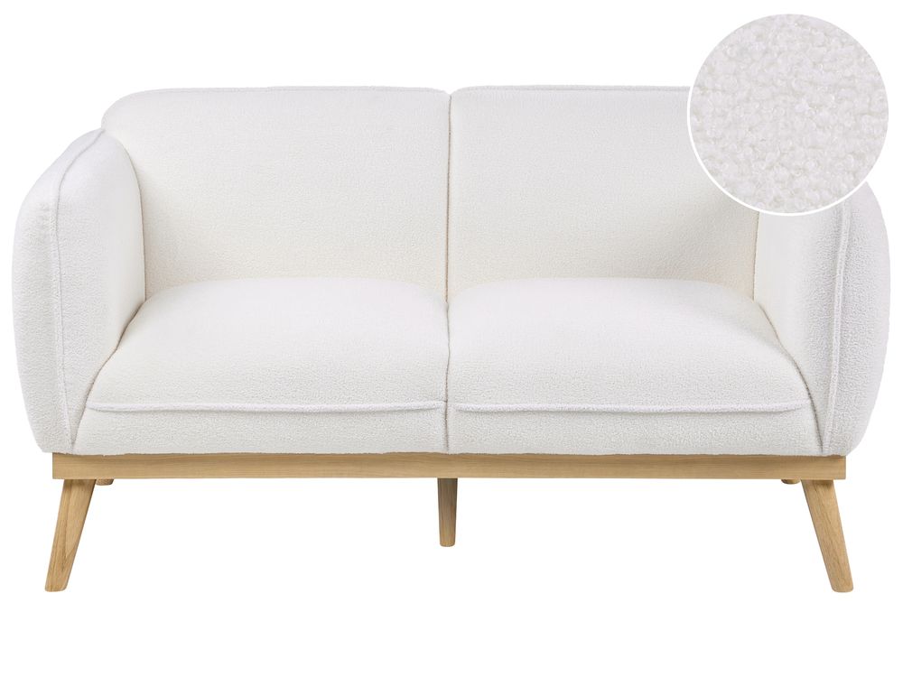 Sofa 2-seters LJUNG Bouclé Hvit