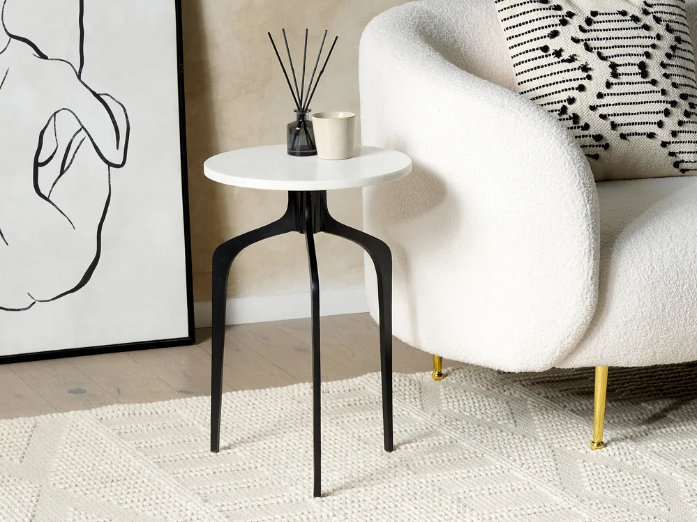Side Table TIHOI Marble Black/ White