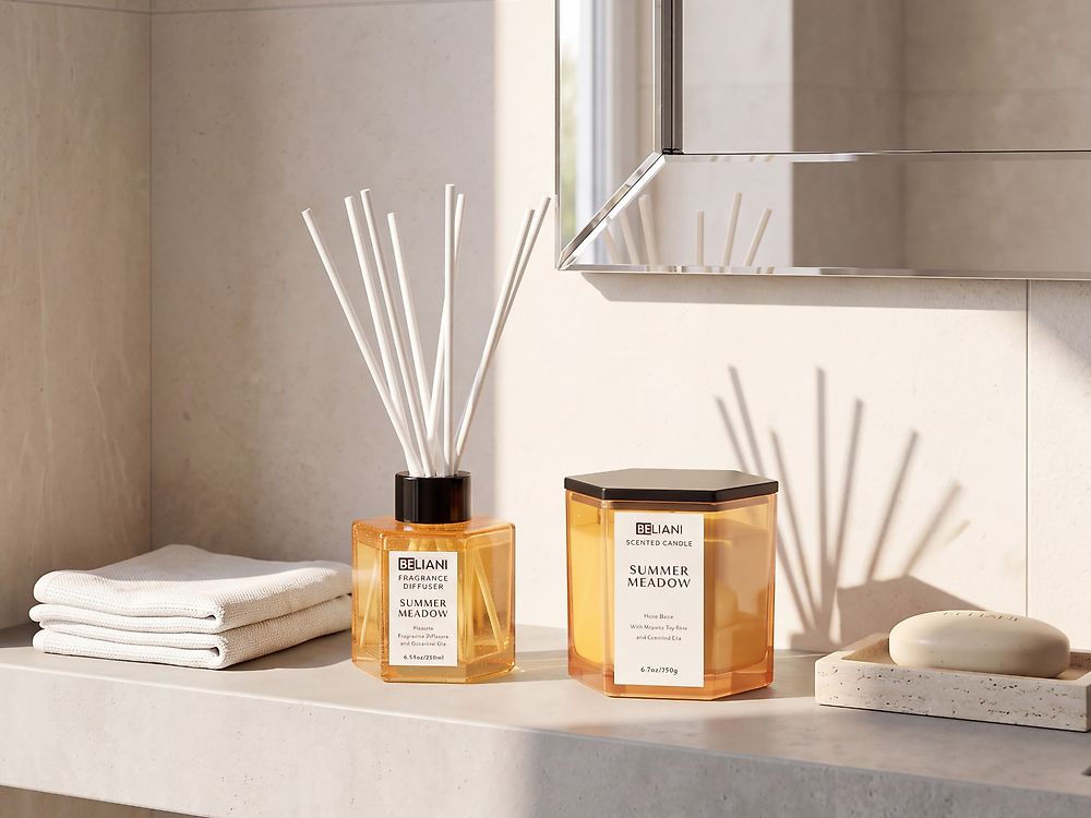 Doftljus med doftspridare CLASSY TINT Sojavax Friska doftnoter