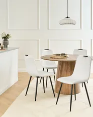 Set med 4 matstolar ARGYLE Sammet Off-White_995834