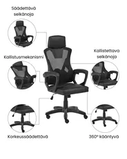 Toimistotuoli IGNIS Keinonahka Musta_1074190