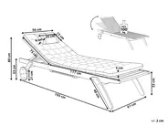 Sun Lounger with Cushion CESANA PREMIUM Reclining Acacia Wood Blue_1070553