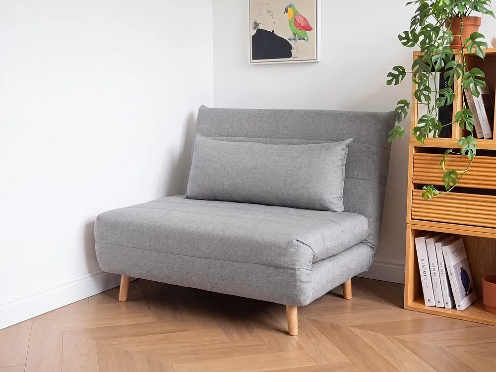 Single Sofa Bed SETTEN Fabric Light Grey_1153727