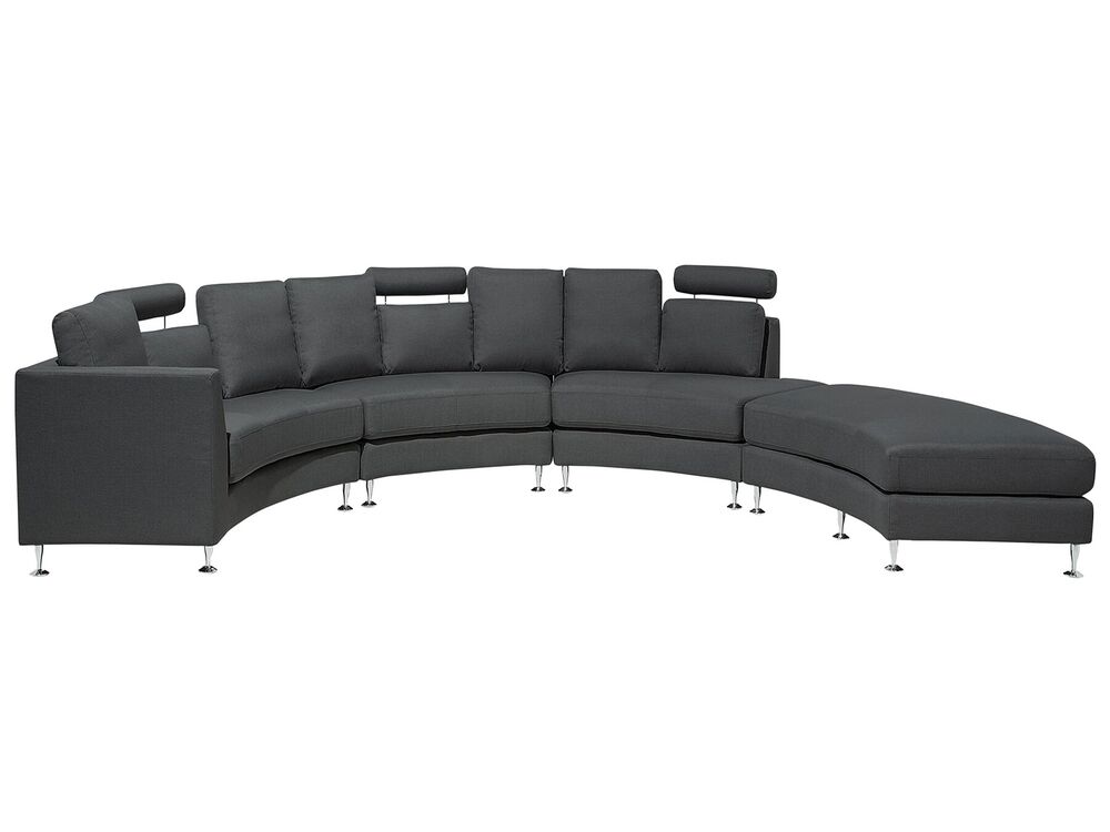 Curved Sofa 7 Seater ROTUNDE Fabric Dark Grey