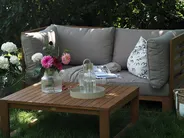 Garden Coffee Table TIMOR 90 cm 75 cm Certified Acacia Wood Light Brown_905785
