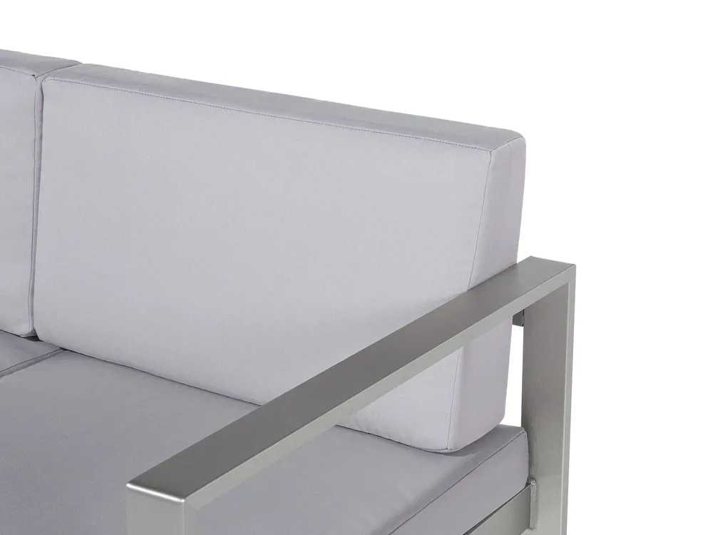 Garden Lounge Set with Table 4 Seater SALERNO Metal Light Grey_679543