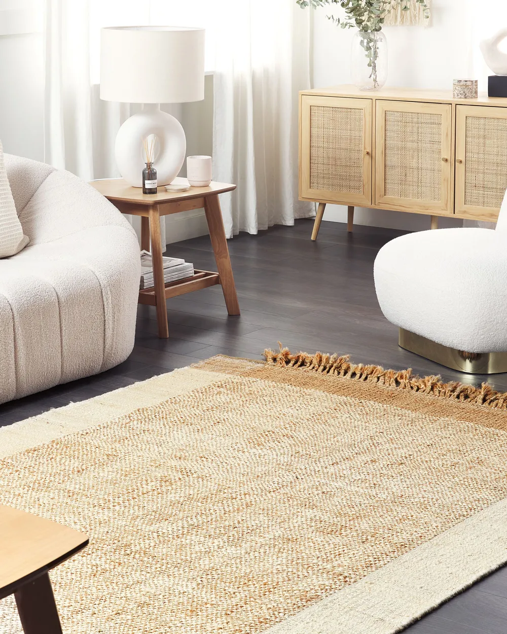 Rug DEDEMLI Beige 160 x 230 cm Jute