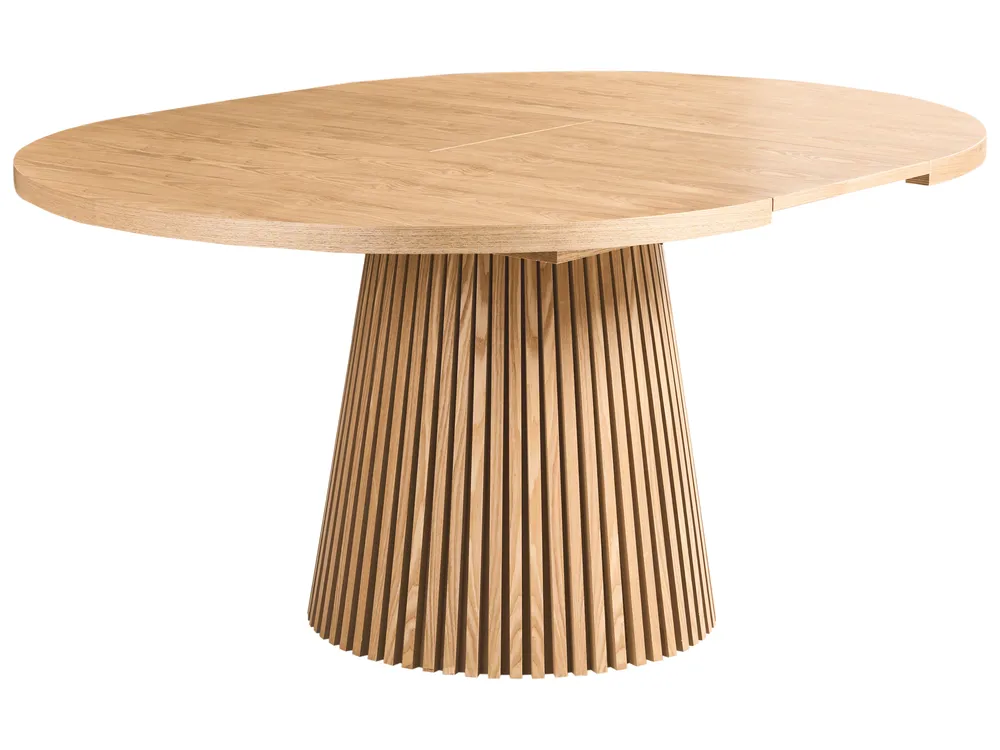 Extending Dining Table MOORE Light Ash Wood 120/160 cm 120 cm
