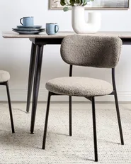 Set of 2 Dining Chairs CASEY Boucle Taupe_887282